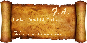 Fodor Apollónia névjegykártya