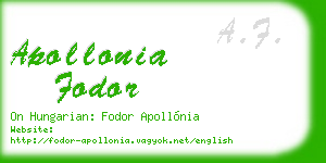 apollonia fodor business card