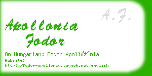apollonia fodor business card